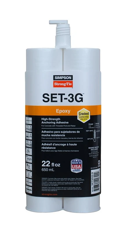 ET-3G Epoxy Anchoring Adhesive with Nozzle, 22 Ounce Cartridge