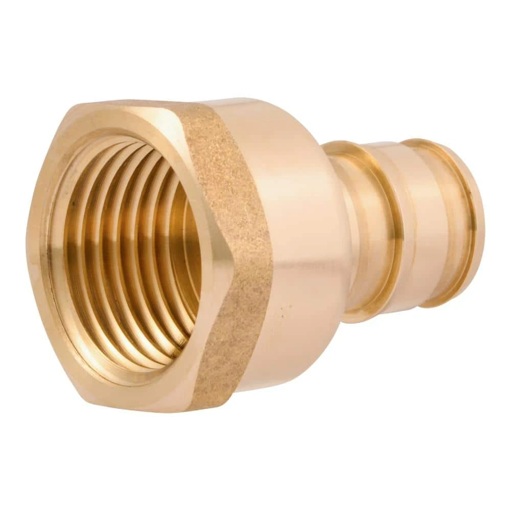 PEXA Brass Expansion Adapter, One Half Inch PEXA by One Half Inch Female National Pipe Thread