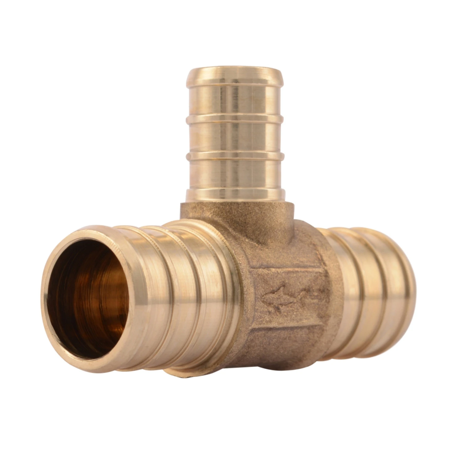 Barb Insert Pipe Tees, Lead-Free Brass, 3/4 x 3/4 x 1/2 In., 10-Pk.