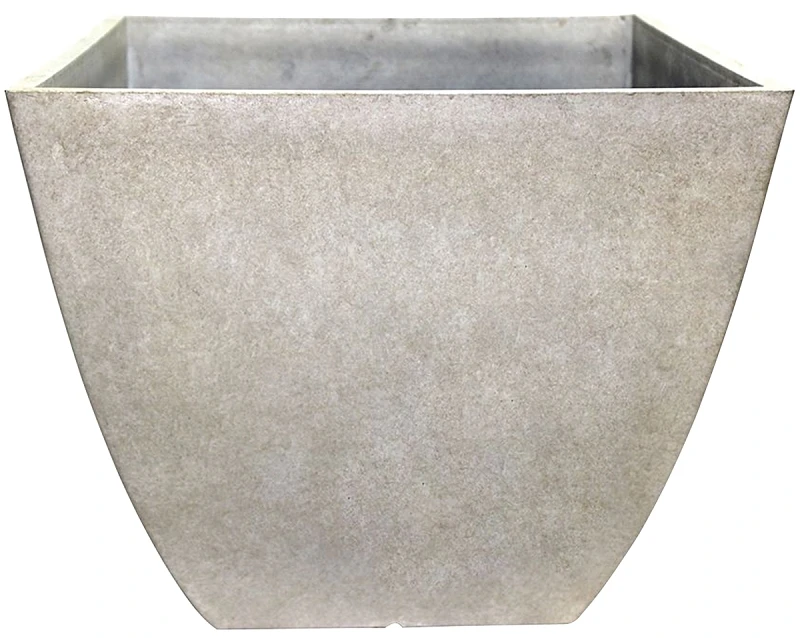 Newland 16-inch Square Plastic Planter In Bone Color - Durable And Stylish