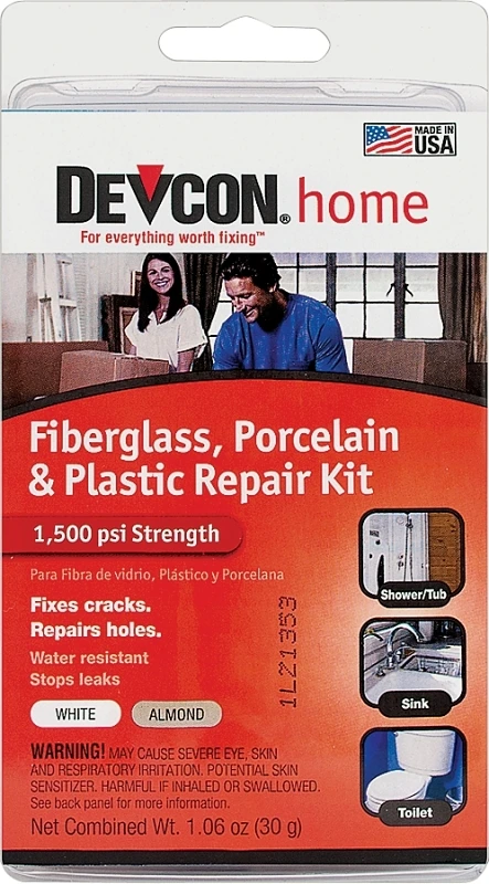 1.06 Oz. Fiberglass, Porcelain & Plastic Epoxy Repair Kit - High Strength