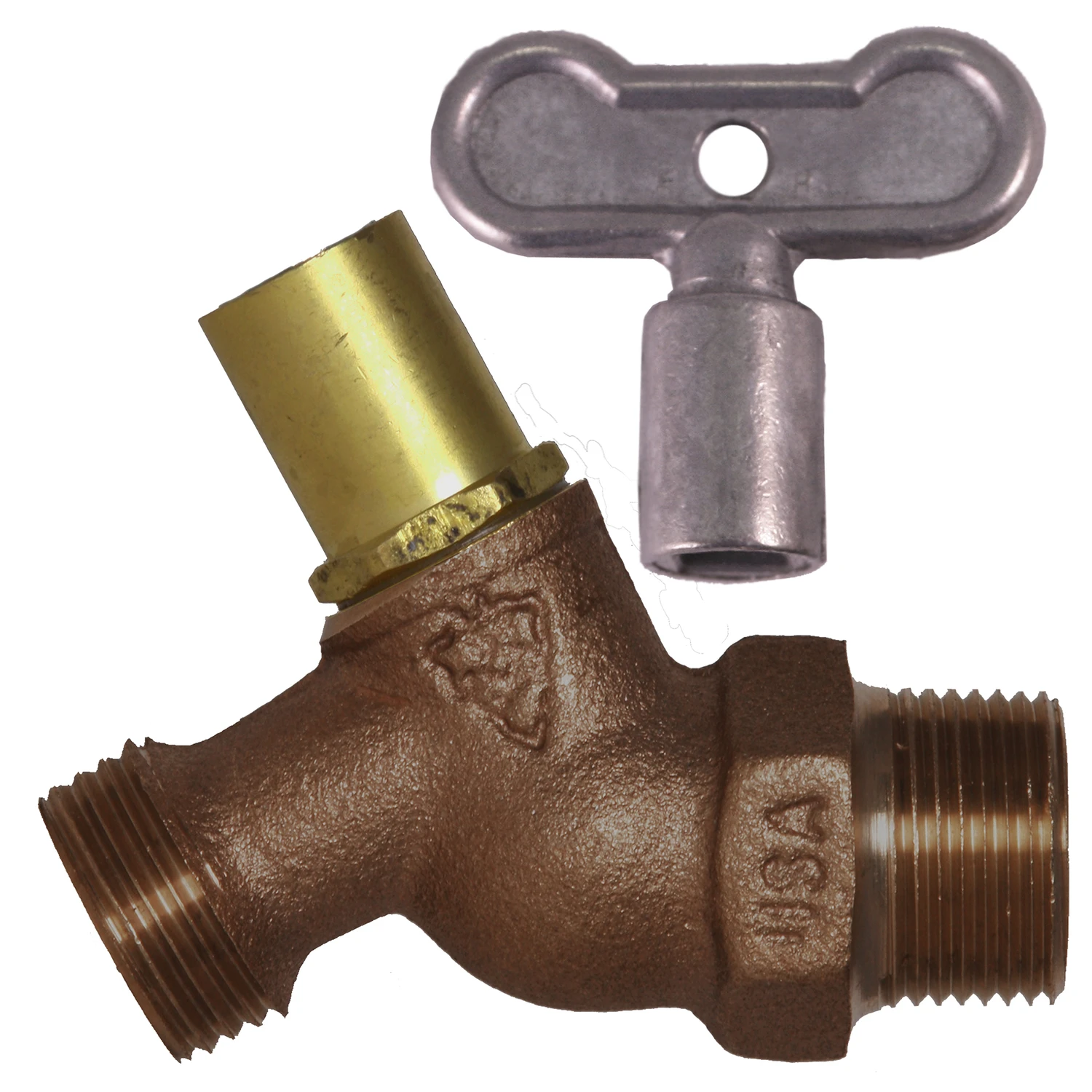 No-Kink Loose Key Hose Bibb, Lead-Free, 1/2 Inch Male Pipe Thread