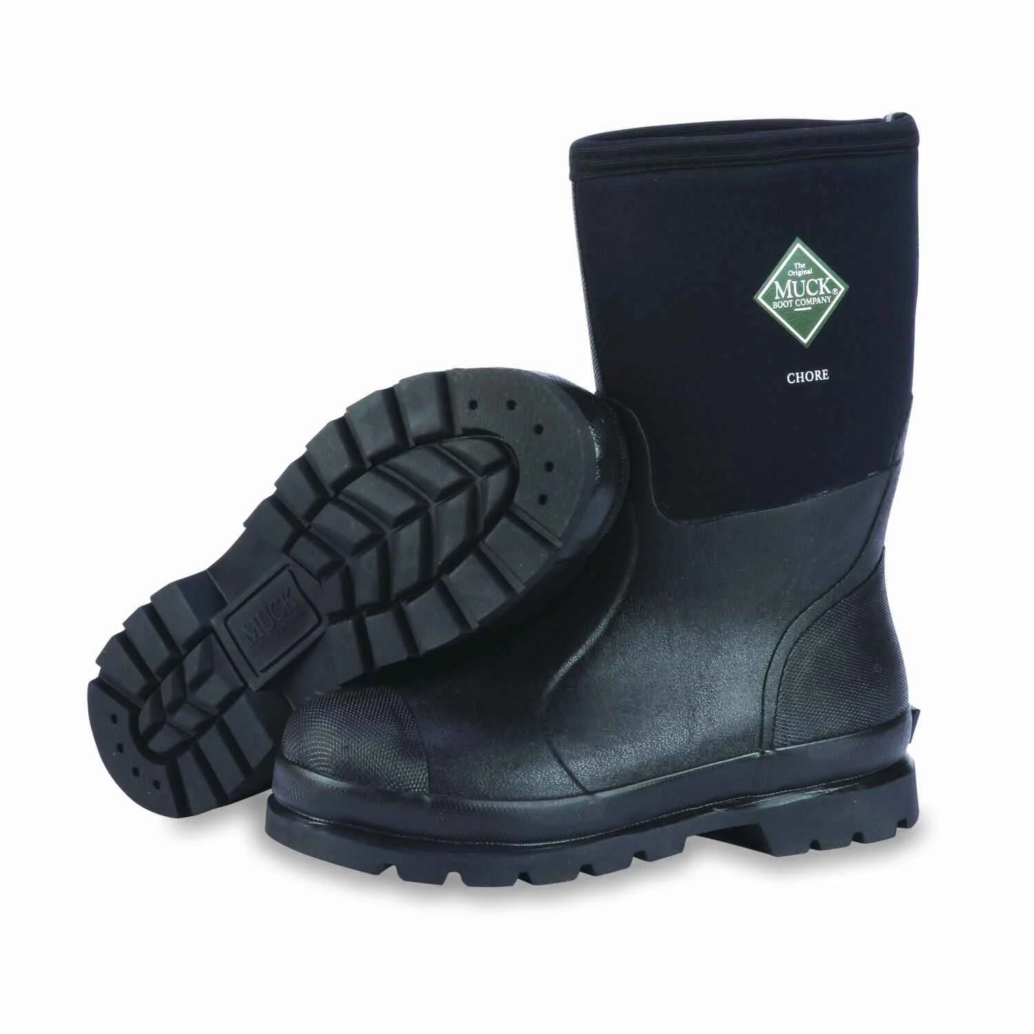 Muck Chore Mid Men's Size 12 Black Waterproof Rubber Work Boot