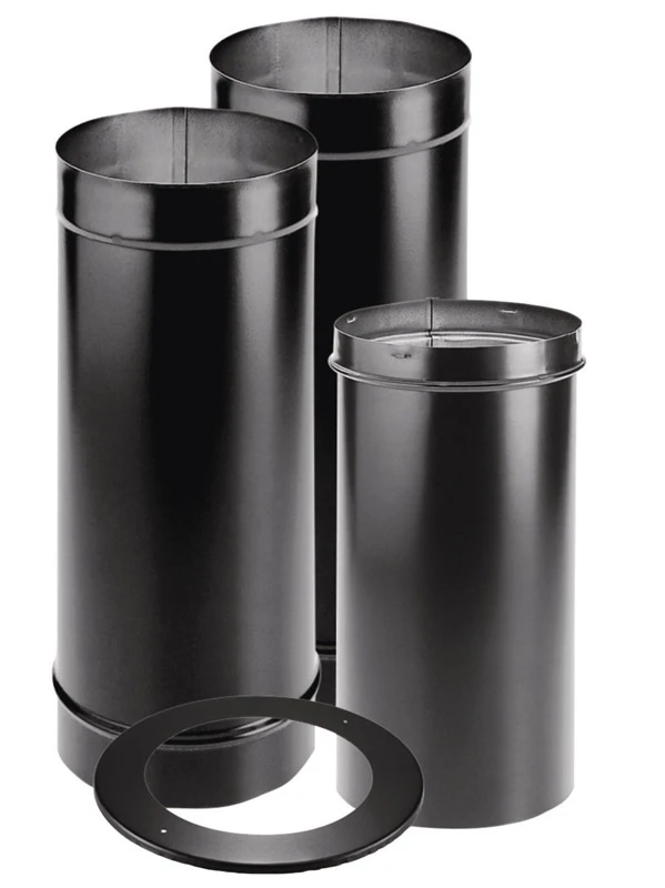 Durablack 6-inch Single-wall Stainless Steel Stove Pipe Kit With Slip Connector