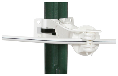Electric Fence Insulator, Offset, White, 5-In., 20-Pk.