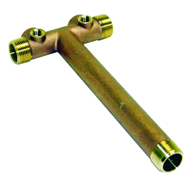 Brass Tank Tee 1 In. With 4 Tapping Holes For Gauges And Valves