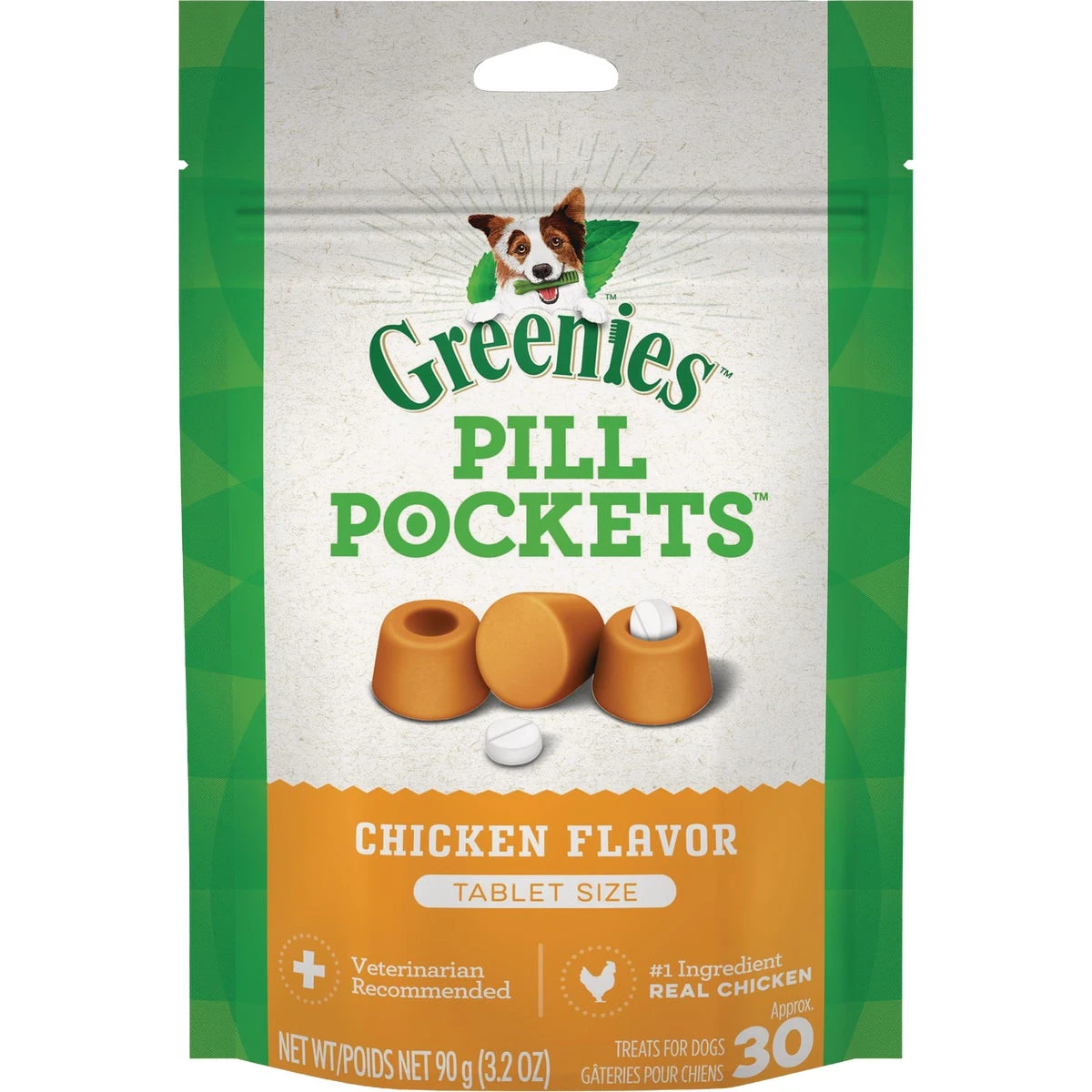 Pill Pockets Dog Treats, Chicken, Small Dog, 3.2 oz.