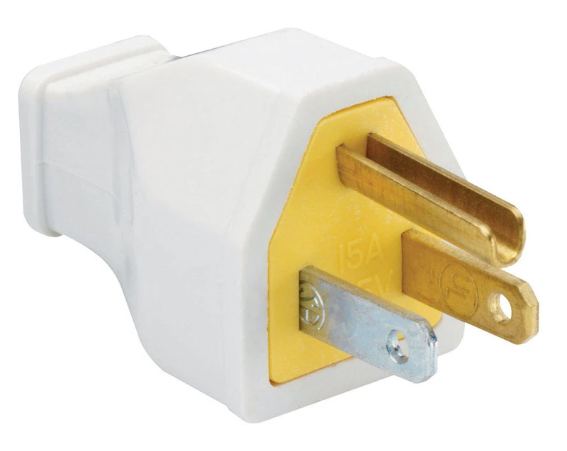 Pass and Seymour Heavy Duty Construction Plug Rubber Residential 15 Amp 125 Volt White