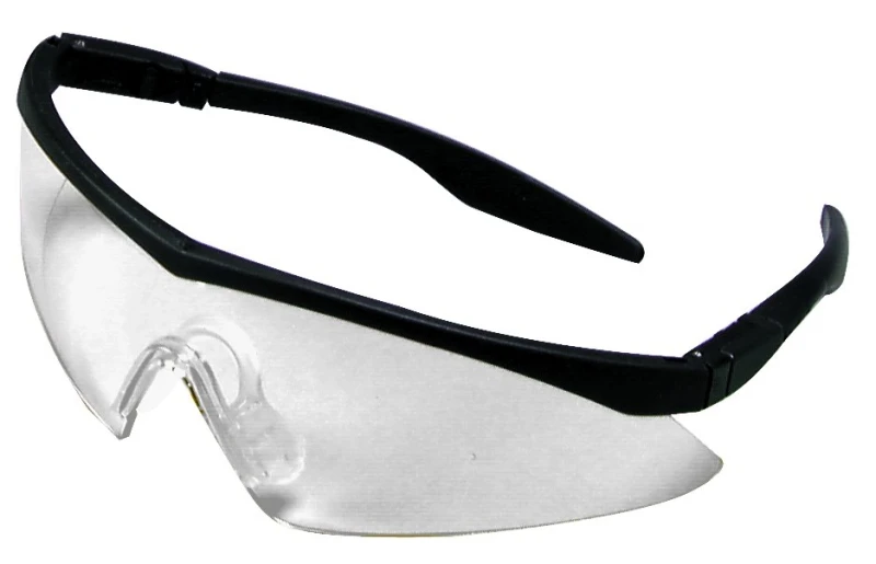 Straight Temple Black Frame Safety Glasses With Anti-fog Clear Lenses