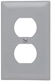 Pass & Seymour Duplex Receptacle Wall Plate, 1 Gang, Gray