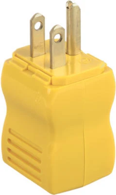 Pass and Seymour Self-Hinged Straight Blade Plug, 15 Amp, 125 Volt, Yellow
