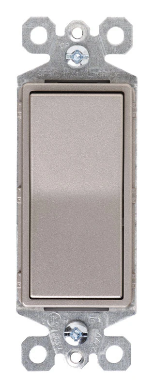 Pass & Seymour Decorator Switch, Single Pole, Nickel Finish