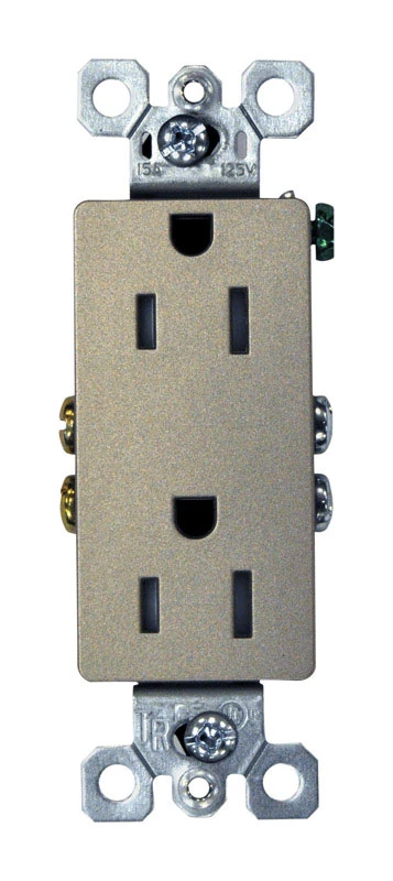 Pass & Seymour Decorator Tamper-Resistant Receptacle, Nickel Finish