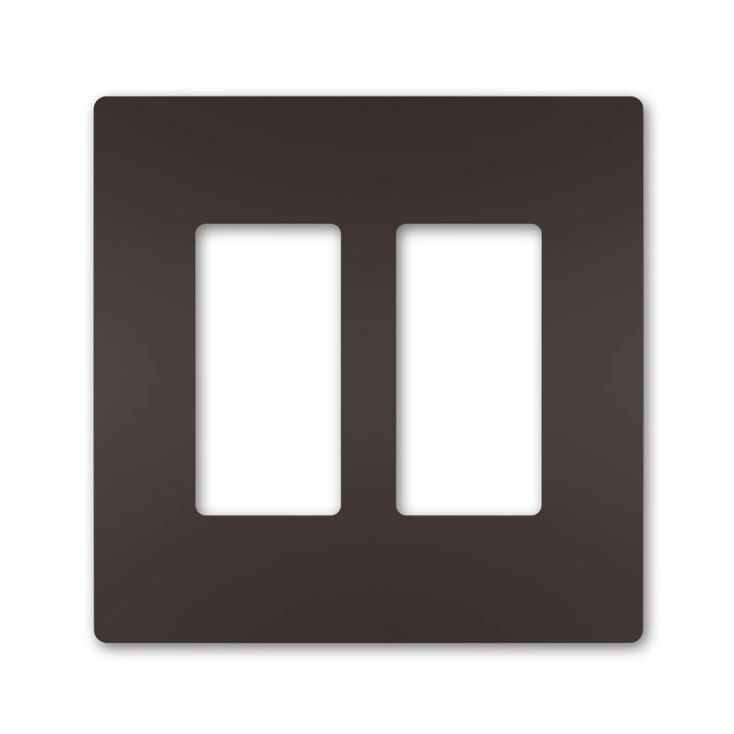Two-Gang Screwless Wall Plate, Dark Bronze