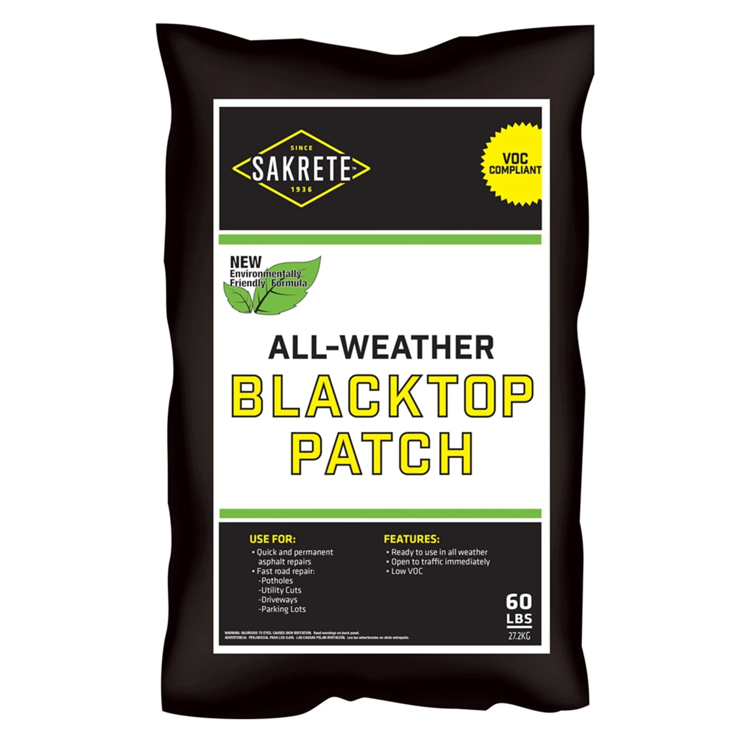 60 Lb All-weather Blacktop Repair For Potholes And Cracks