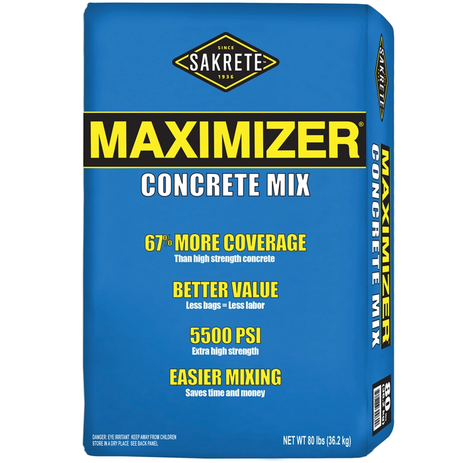 Maximizer Concrete Mix 80 Lb High-yield Gray 5500 Psi