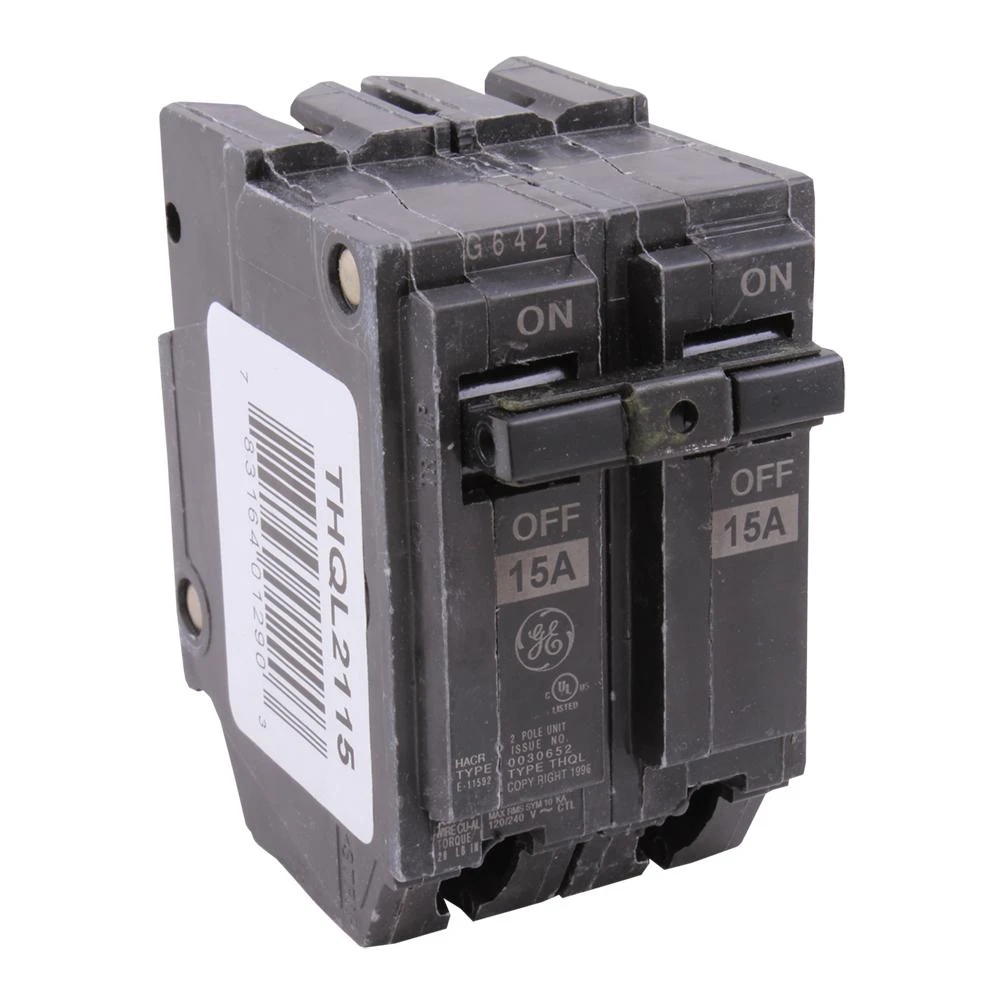 Q-line 15 Amp Double Pole Circuit Breaker, 1-inch, 240v, Ul Listed