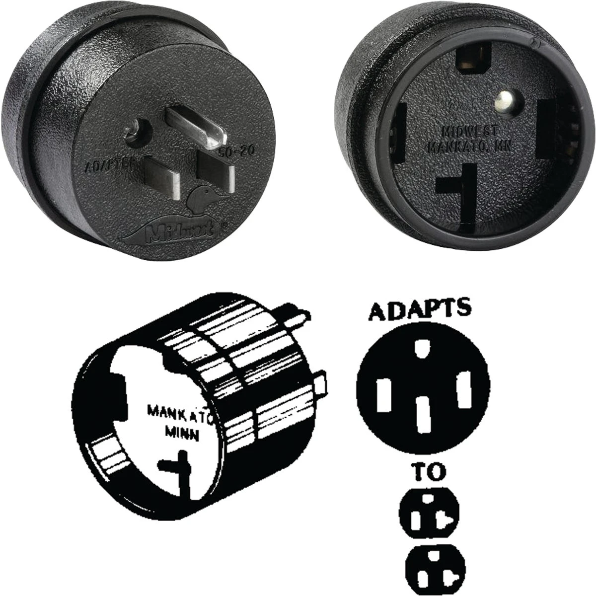 50 Amp To 15/20 Amp Mobile Home/motor Home Adapter - Model Ad5020