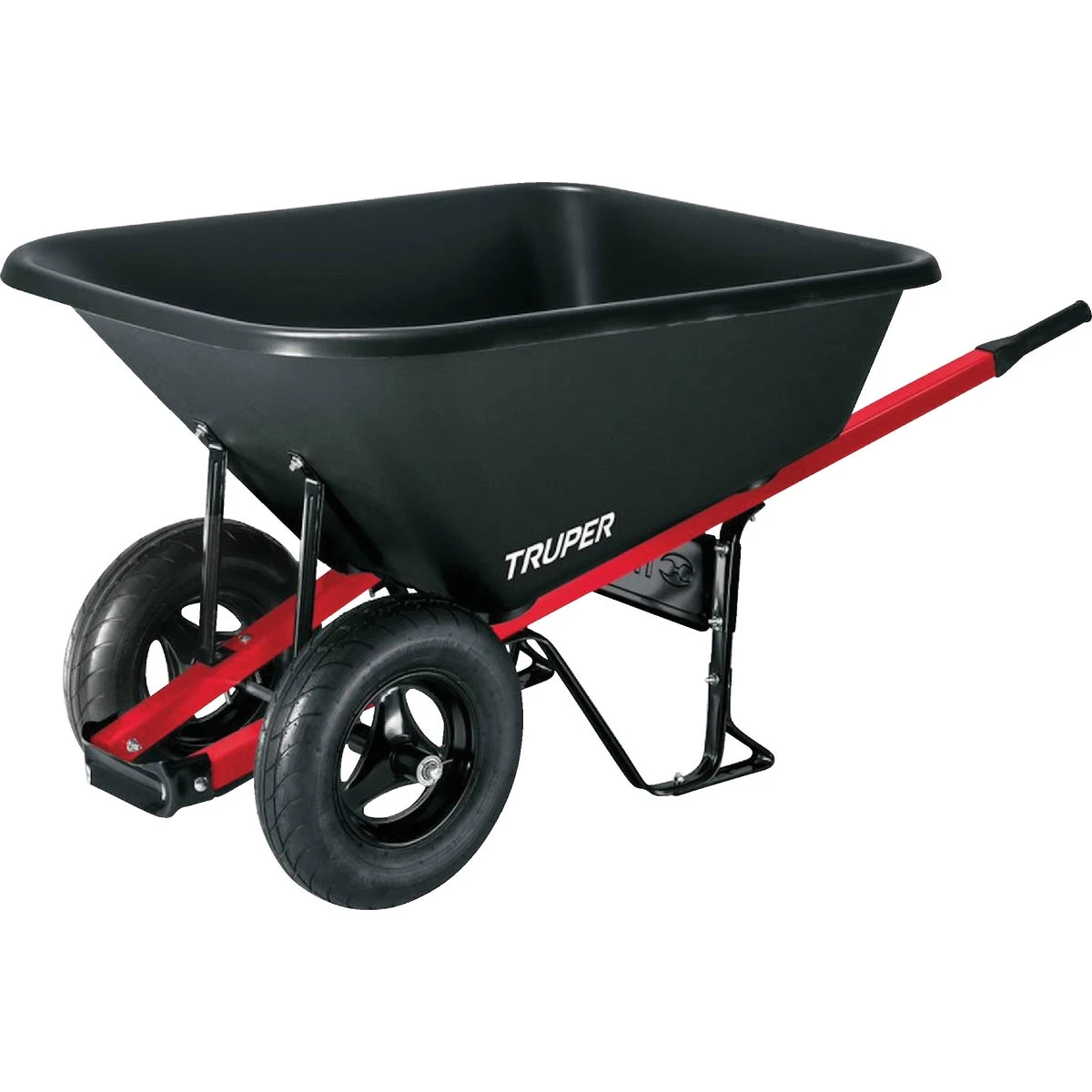 8 Cu. Ft. Poly Wheelbarrow With Steel Handles And Pneumatic Tires
