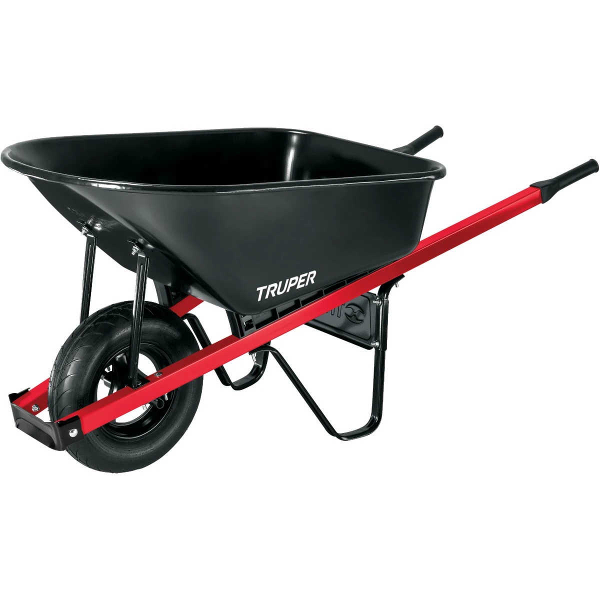 6 Cu. Ft. Steel Wheelbarrow With Comfort Grip Handles And Pneumatic Tire