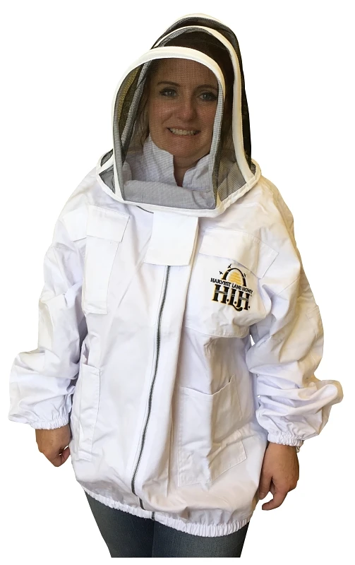 Xxl Beekeeping Jacket With Fencing Veil, Cotton & Polyester, 4 Pockets
