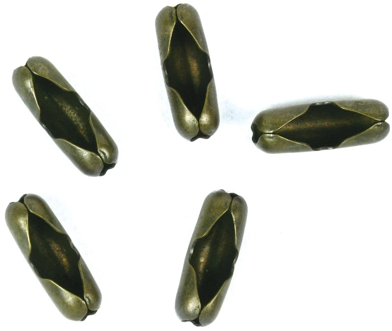 Lamp Pull Chain Connector, Antique Brass, #6, 5-Pk.