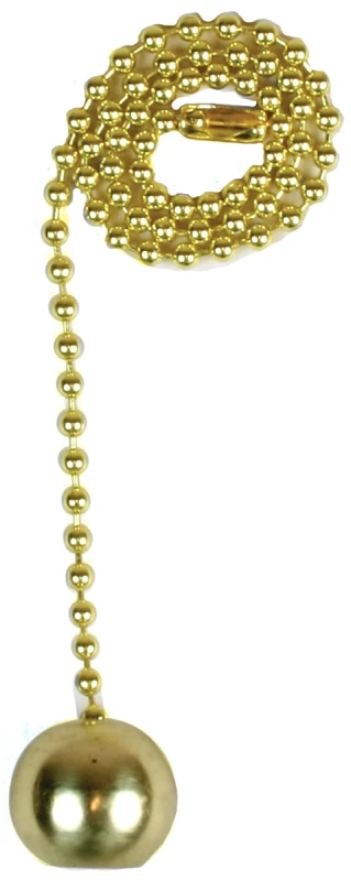 12-inch Brass Pull Chain With Decorative Solid Brass Ball