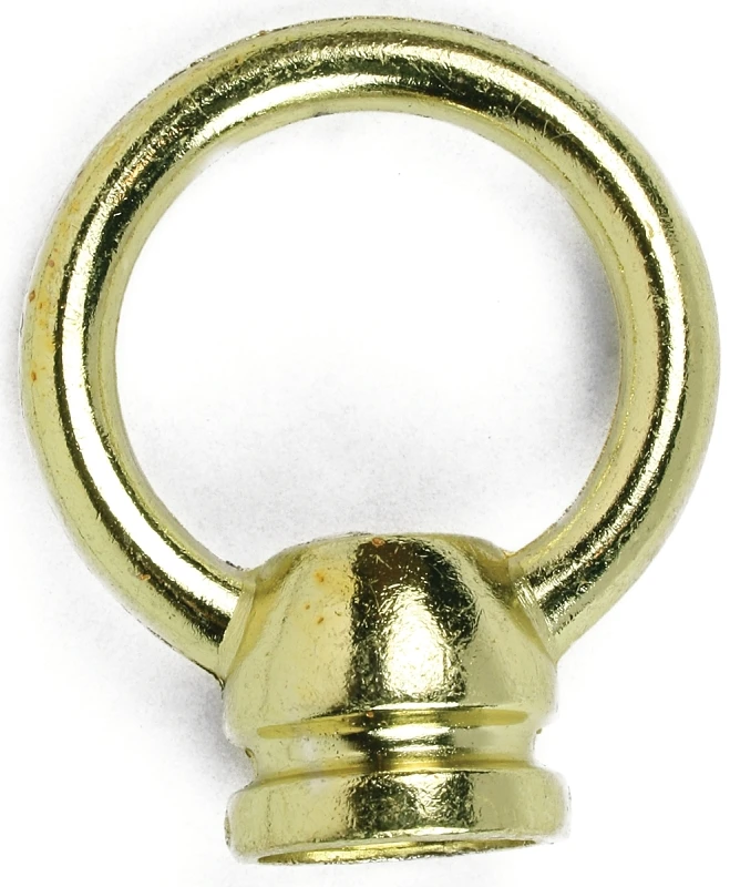 Swag Hook Ceiling Loop with Brass Finish, 1 and 3 Eighths Inch Female by 1 Eighth Inch Iron Pipe Thread