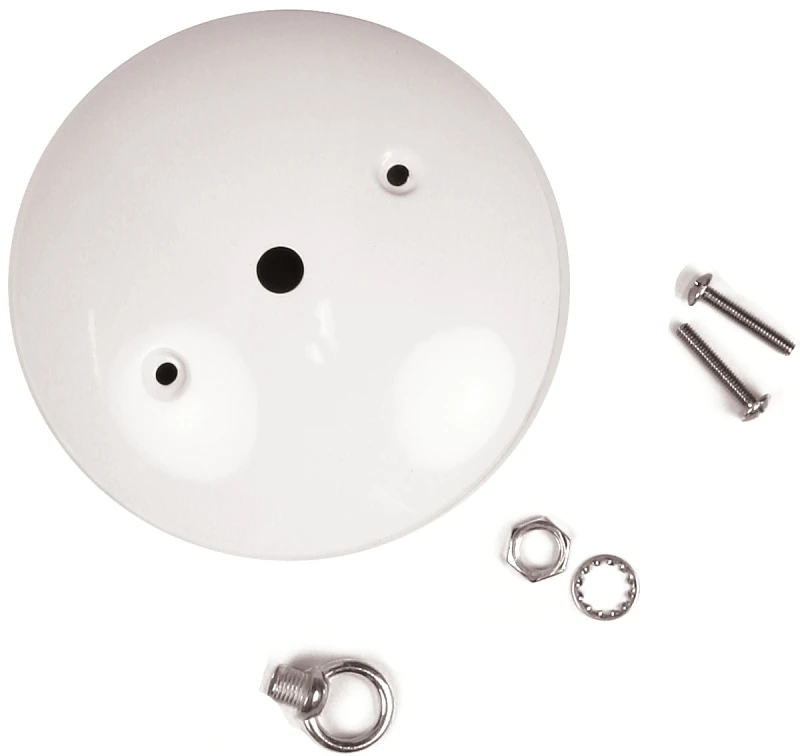 Ceiling Canopy Kit, 5-inch White, Modern Design With Crossbar Lockup