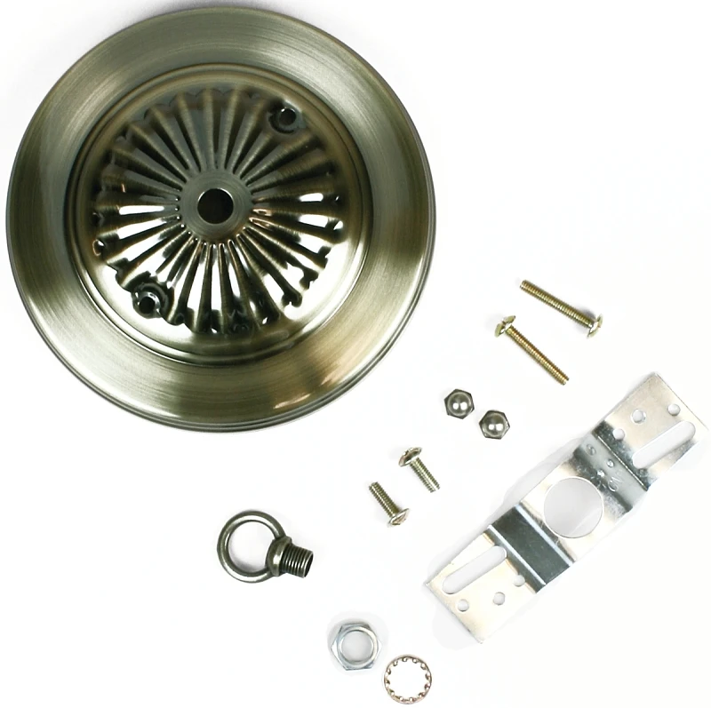 Traditional Canopy Kit with 7/16-Inch Center Hole, Antique Brass Finish, 5-Inch Diameter