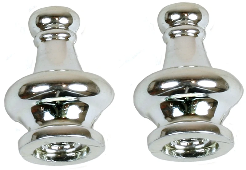Lamp Finial, Pyramid, Nickel Finish, 1.25-In., 2-Pk.