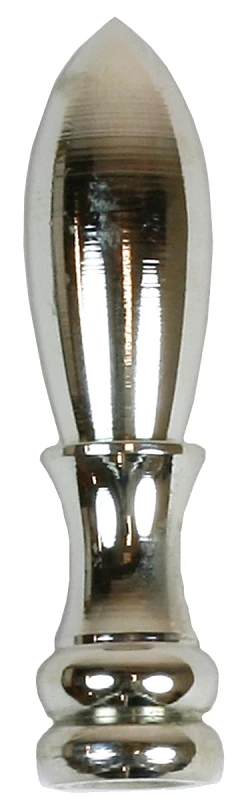2-inch Nickel Finish Bullet Lamp Finial With 1/4-27 Thread