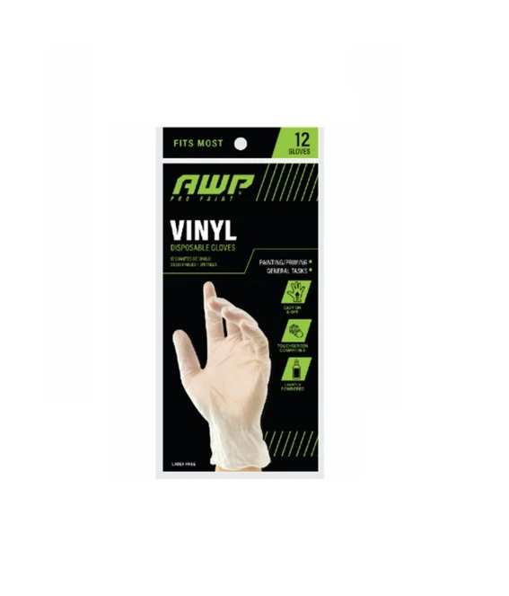 Pro Paint Disposable Painting Gloves, Clear Vinyl, 12-Ct.