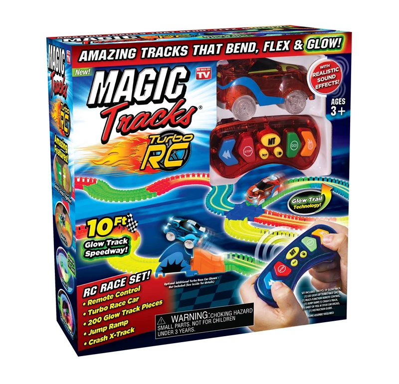Remote Control Glow Toy Race Track 200 Pieces Multi-colored 10 Feet