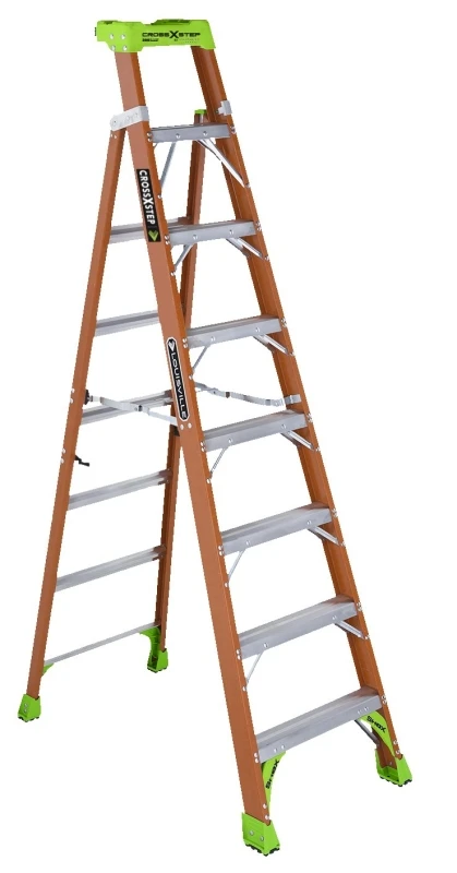 8-Foot Fiberglass 2-In-1 Cross Step Ladder Type 1A Heavy Duty