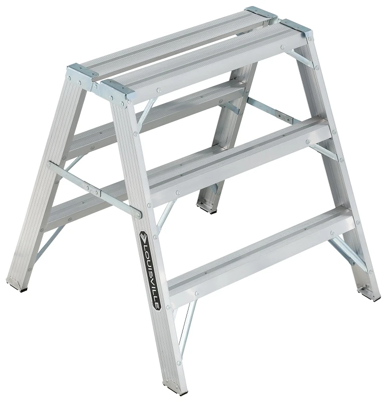 3-Foot Type 1A Duty Rating Sawhorse Step Ladder with Heavy-Duty Construction