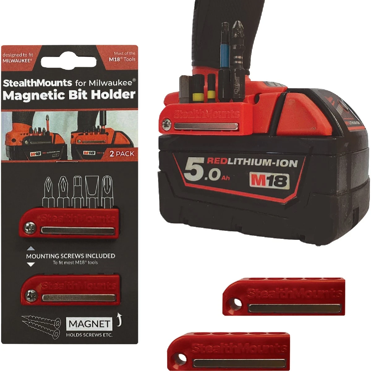 Magnetic Bit Holder for Milwaukee M18, 2-Pk.