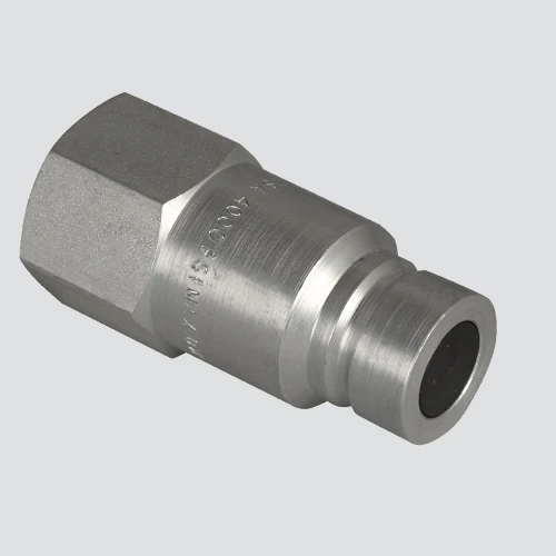 1/2 In. Body Male Tip Flat Face Hydraulic Hose Coupler 1/2 In. Fnpt Steel