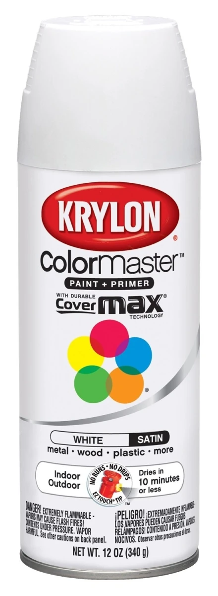 Fusion All-in-one 12 Oz. Satin Spray Paint, Bright White - Model K02734007