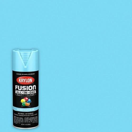 Fusion All-in-one Spray Paint + Primer, Gloss Baby Blue, 12 Oz.