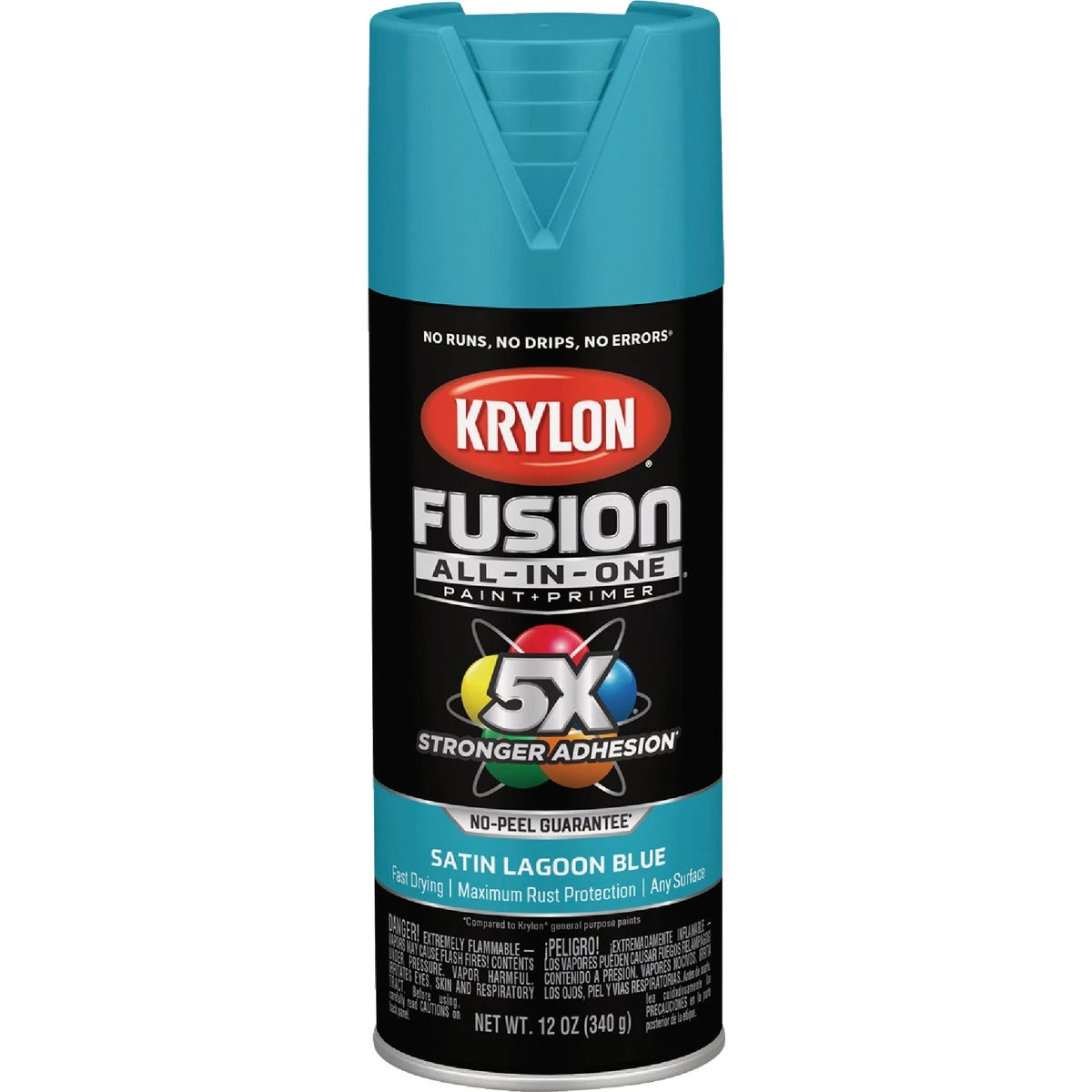 Fusion All-In-One Spray Paint and Primer, Satin Lagoon Blue, 12 Ounce Can