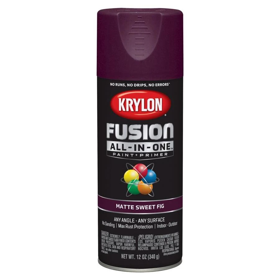Fusion All-In-One Spray Paint and Primer, Matte Finish, Sweet Fig Color, 12 Ounce Can