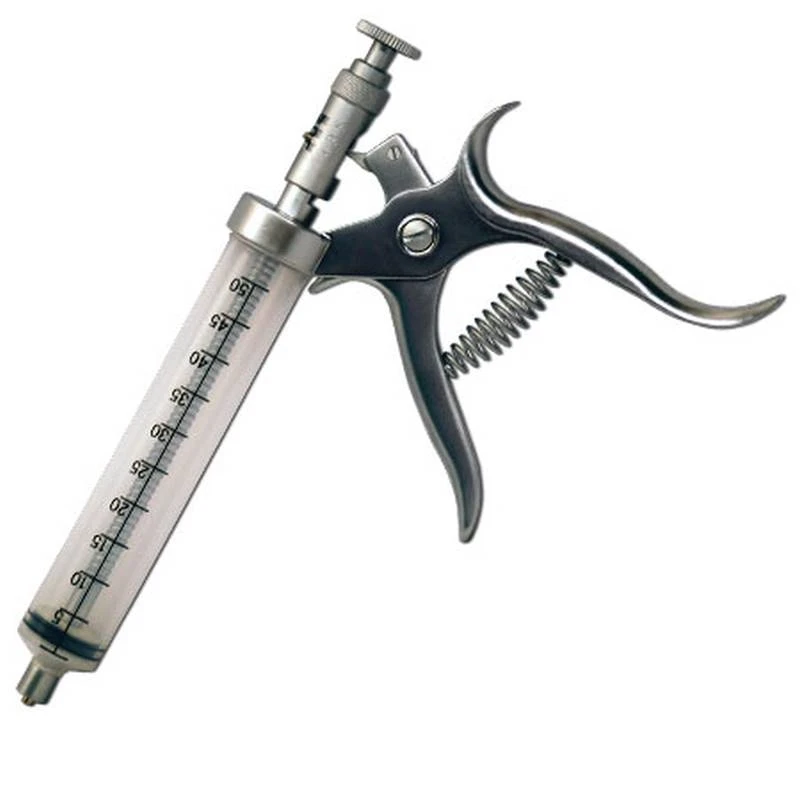 II Livestock Syringe Pistol Grip 50 Cubic Centimeters Capacity