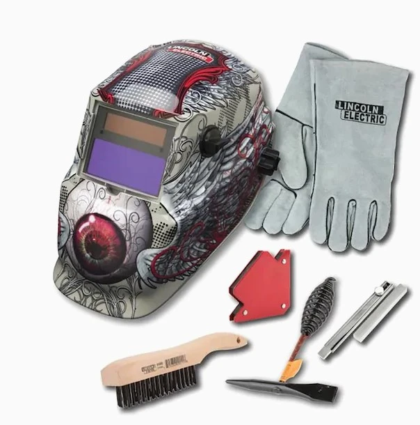 Bloodshot Eyeball Design Welding Helmet with Adjustable Headgear and Accessories Kit