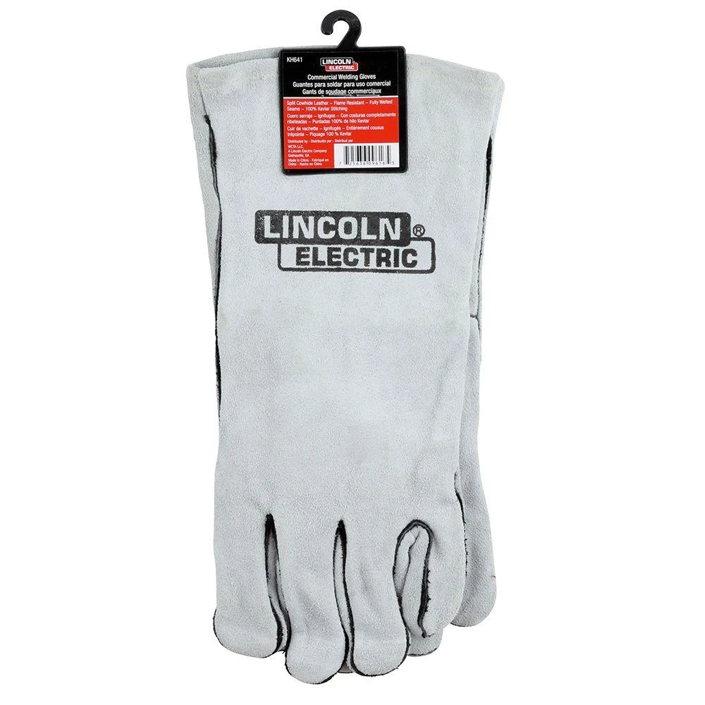 Gray Commercial Grade Welding Gloves for Heavy Duty Protection