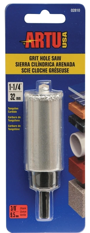 1-1/4 Inch Tungsten Carbide Grit Hole Saw With Arbor And Pilot Bit
