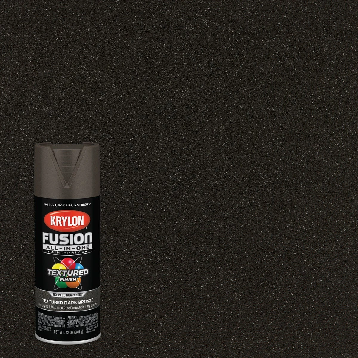 Fusion All-in-one Textured Spray Paint & Primer, Dark Bronze, 12 Oz.