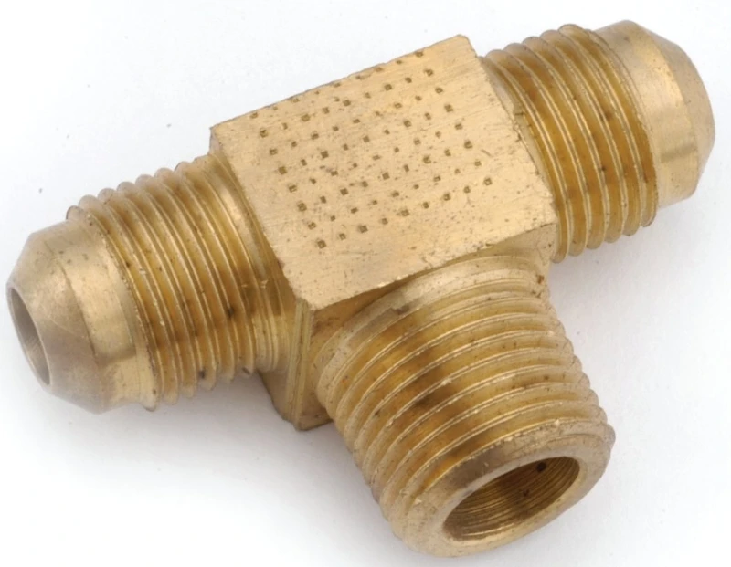 Lead Free Brass Flare Tee, 1/2 Inch by 1/2 Inch Male Pipe Thread