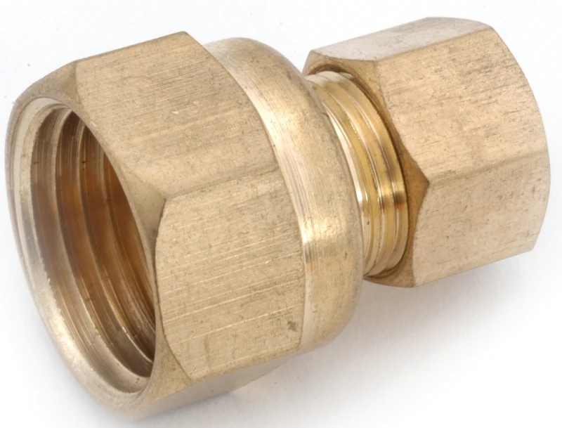 Pipe Fitting, Adapter, Lead Free Brass, 1/2 Female Compression x 3/8 In. Male Compression