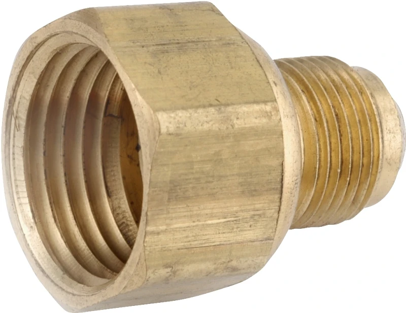 Brass Flare Connector, 3/8 x 1/2 In. FPT